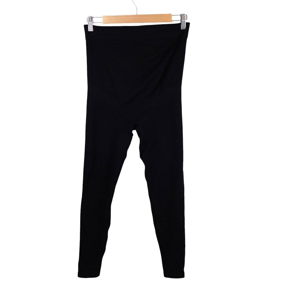 Blanqi Everyday Black High-Waisted Belly Support Maternity Leggings Size XXL